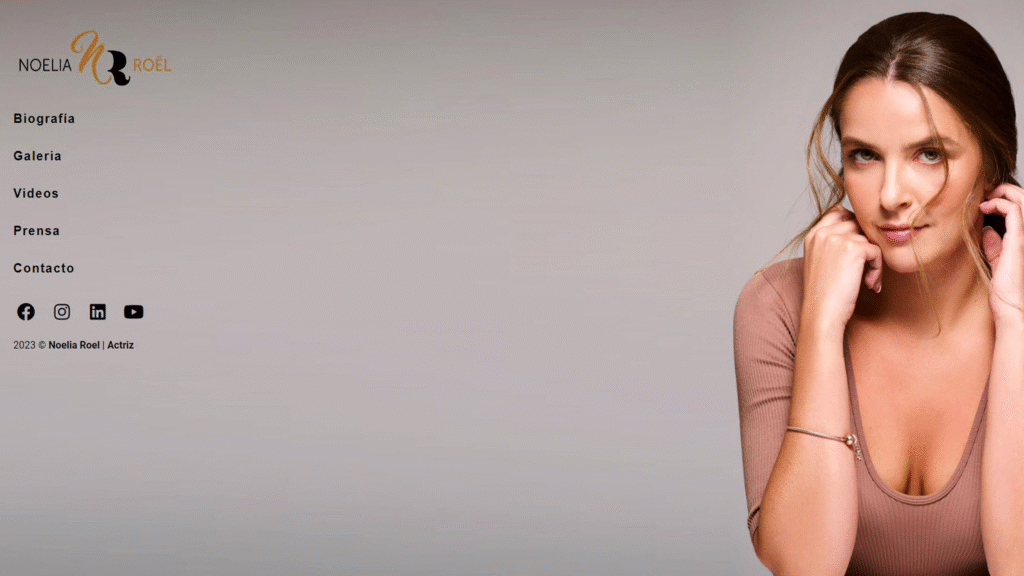 Diseño web realizado por Marso para Noelia Roel actriz y modelo