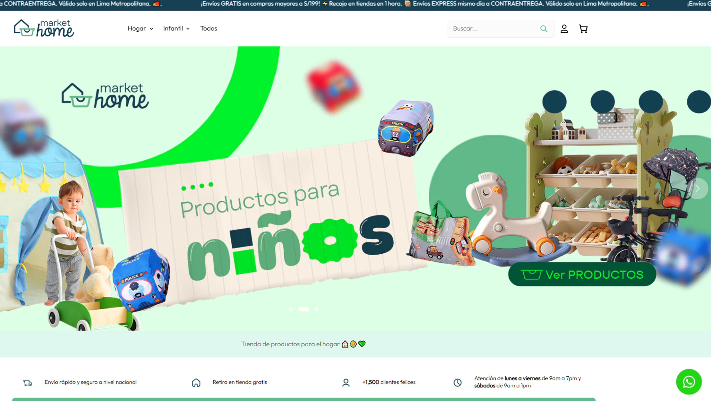Diseño web realizado por Marso para Market Home, tienda online de artículos para el hogar