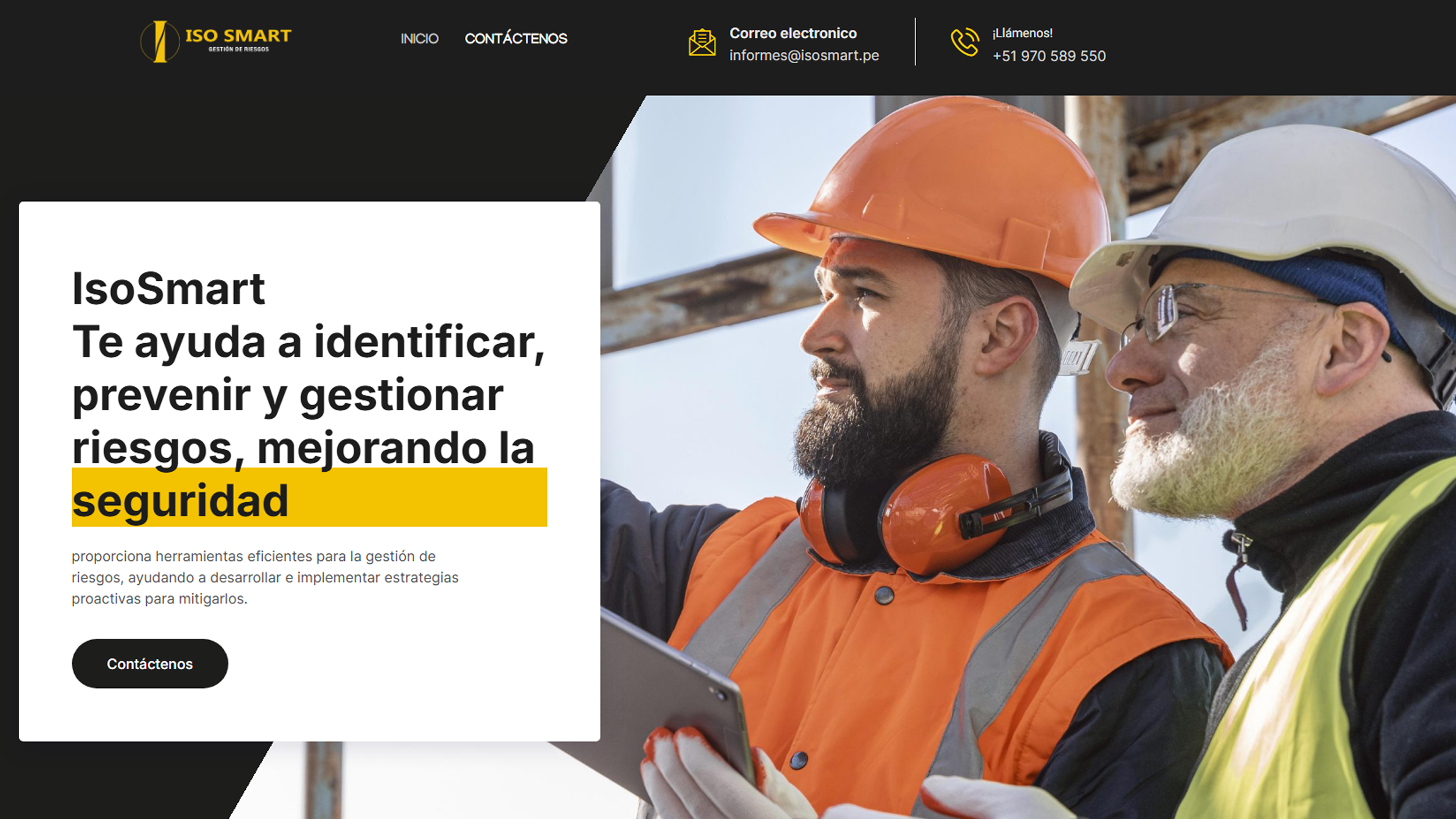 Diseño web realizado por Marso para IsoSmart herramienta de gestión de riesgos