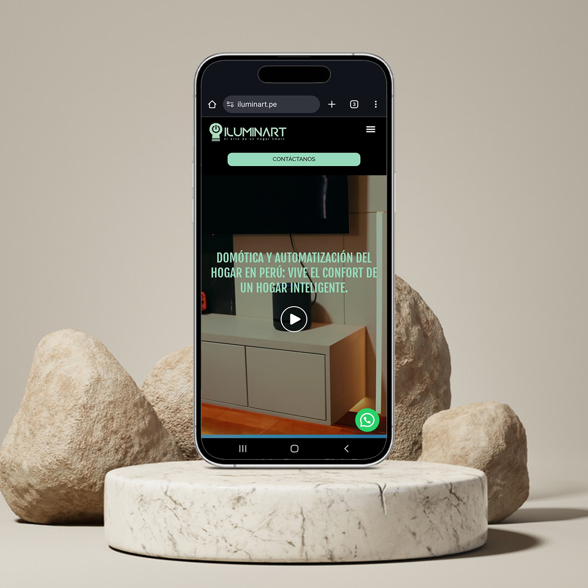 Detalle técnico de luminarias Iluminart en sitio web diseñado por Marso